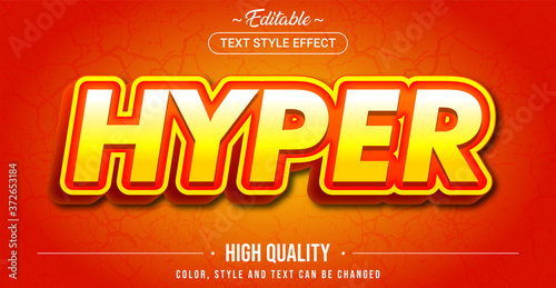 Editable text style effect - Hyper theme style.