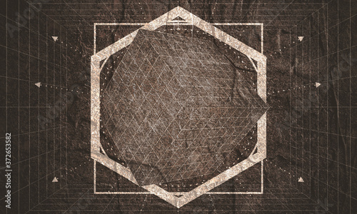 Mystery, witchcraft, occult and alchemy geometry. Mystical vintage gothic thin lines style background. photo