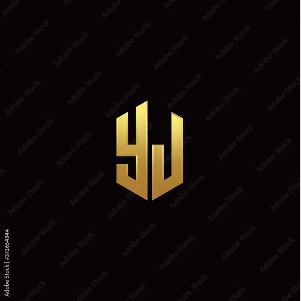 Y J modern monogram style initial logo template