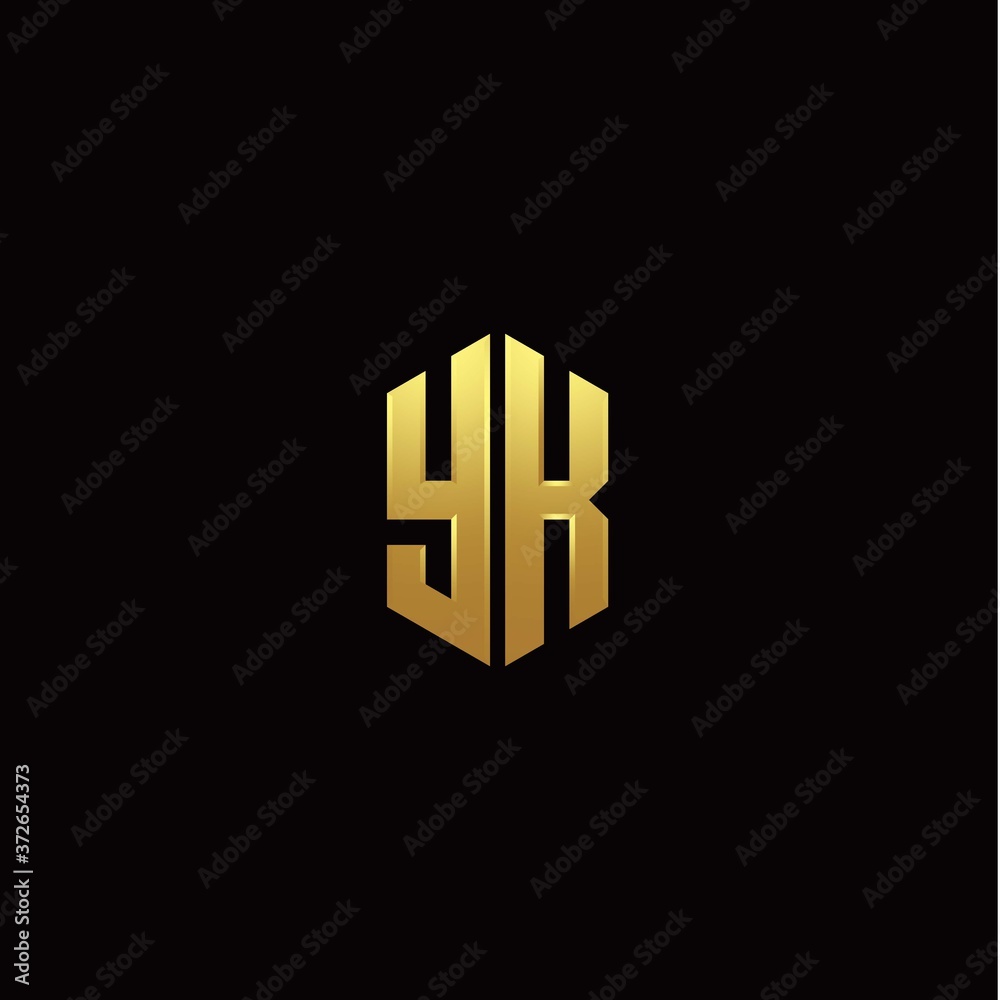 Y K modern monogram style initial logo template Y K modern monogram style initial logo template