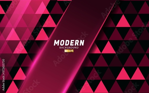 pink background banner design with red light and triangle texture.