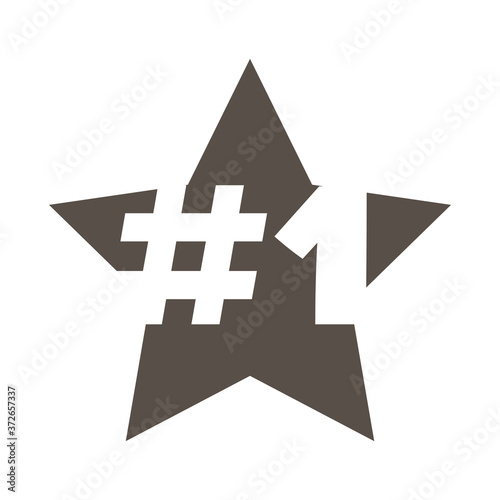 slang expresion number one word in star silhouette style