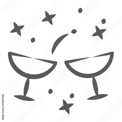 
Cheers doodle icon, alcoholic beverage in editable vector 
