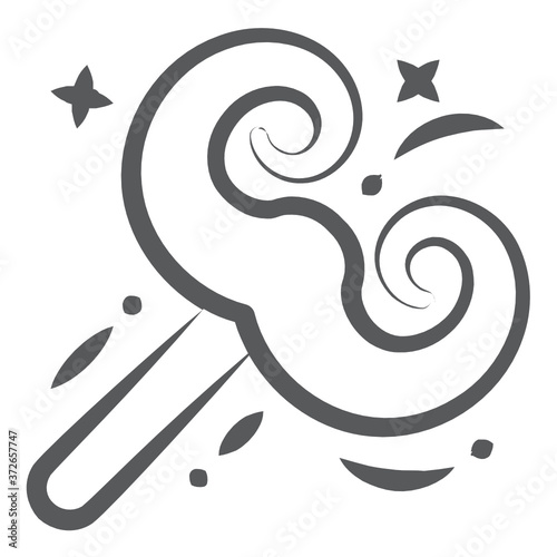 
Mustache prop icon design in modern doodle line style 
