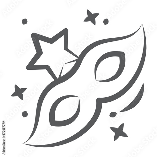 
A design of eye theme mask in modern doodle line style 

