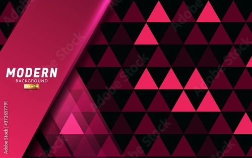 pink background banner design with red light and triangle texture.