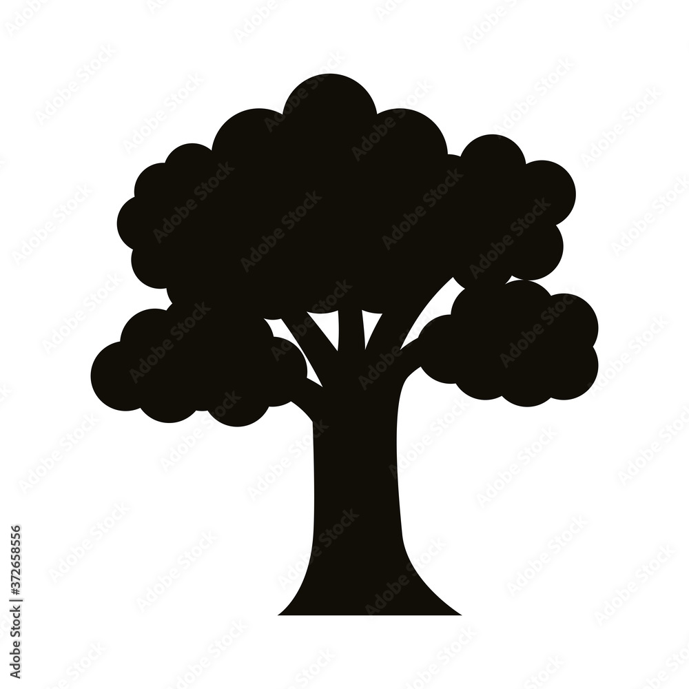 leafy tree silhouette style icon leafy tree silhouette style icon