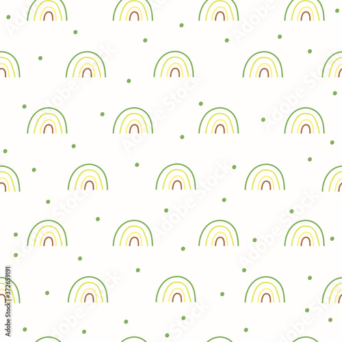 Rainbow seamless pattern design. Vector illustration.