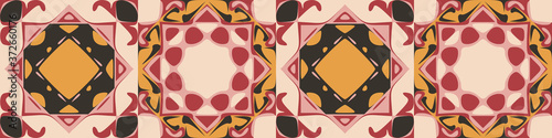 Fantasy on ethnic pattern, carpet. Vector design, seamless pattern.
