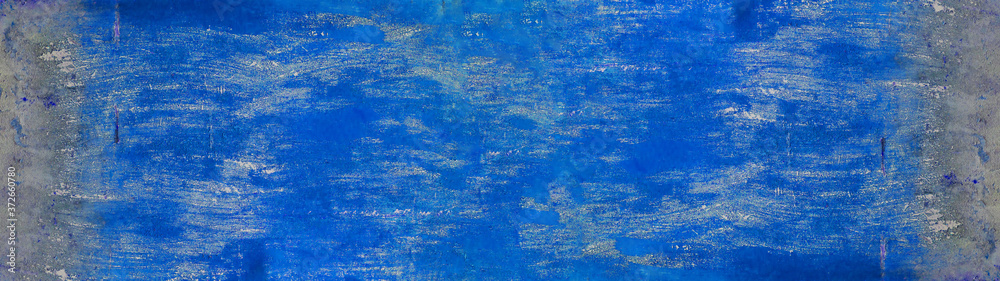 Obraz premium Abstract dark phantom blue painted colored spotted scratched paper metal texture wallpaper background banner panorama