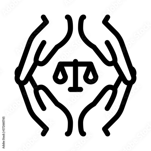 different race rigths icon vector. different race rigths sign. isolated contour symbol illustration