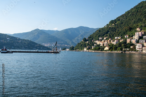 Beautiful view of the lake of Como in northern Italy