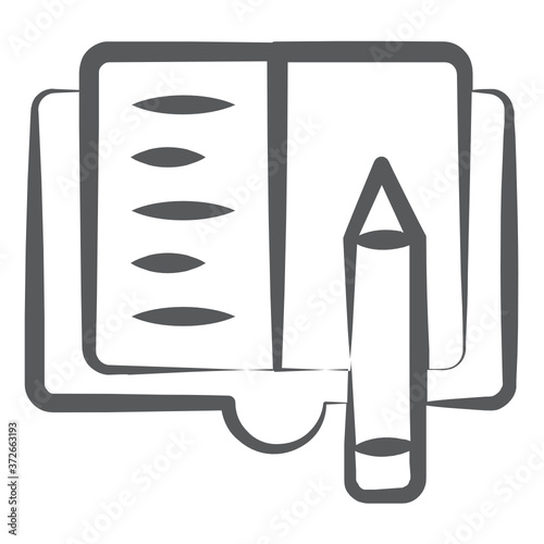 
Book with ballpoint showing assignment icon
