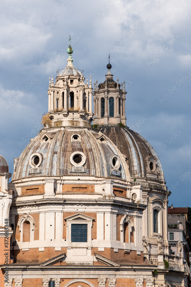 Church of Santa Maria di Loreto with the dome of the church of the Santissimo nome di Maria in the background