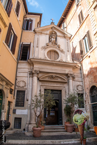 Santa Barbara dei Librai is a small Roman Catholic church in Rome, Italy. It was once known as Santa Barbara alla Regola after the rione in which it was located © lucazzitto