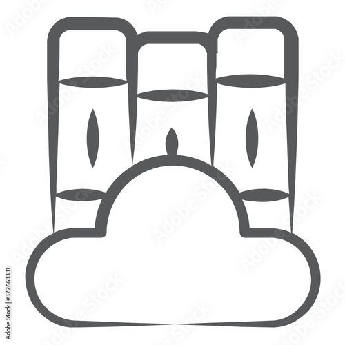 
Books with cloud showing cloud library icon
