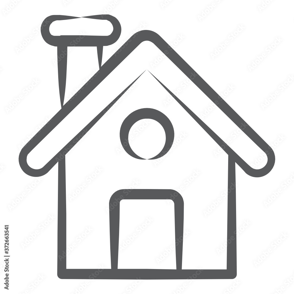 A residential building, home icon in line style
A residential building, home icon in line style