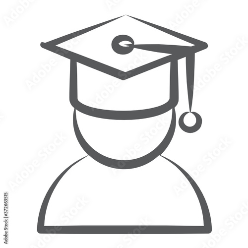 
Avatar wearing mortarboard depicting concept of graduate icon
