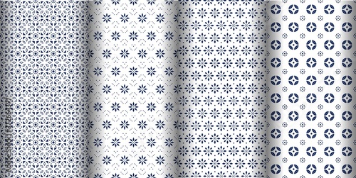 Modern geometric seamless pattern background. Classic batik wallpaper. set
