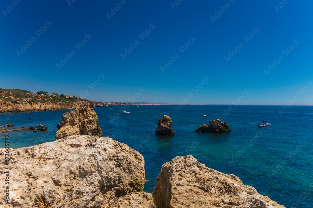 Beautiful coastline view of the Algarve, Portugal