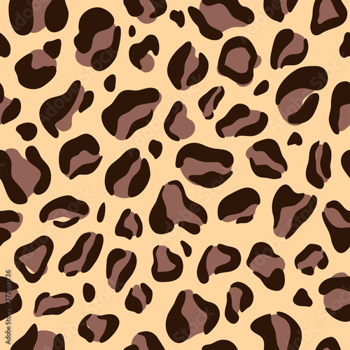 Abstract animal skin leopard seamless pattern design. Jaguar, leopard, cheetah, panther fur. Vector illustration background