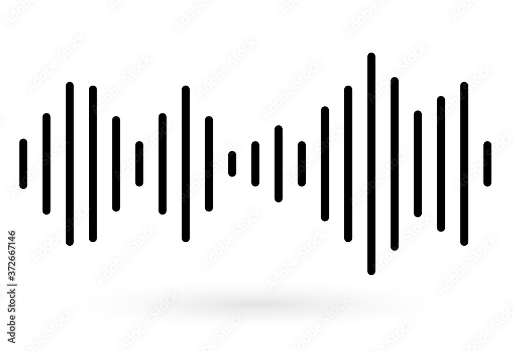 Concept of voice recognition. Sound wave with imitation of voice Concept of voice recognition. Sound wave with imitation of voice