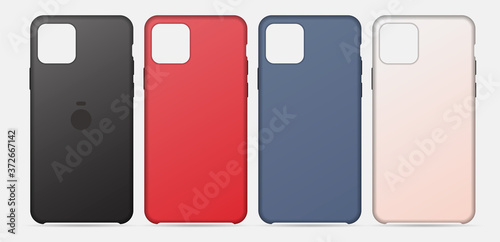 smartphone silicone cases set. accessories for mobile phone isolated on white background. stock vector illustration