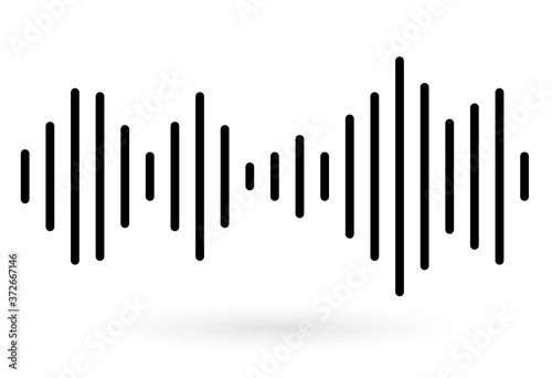 Concept of voice recognition. Sound wave with imitation of voice