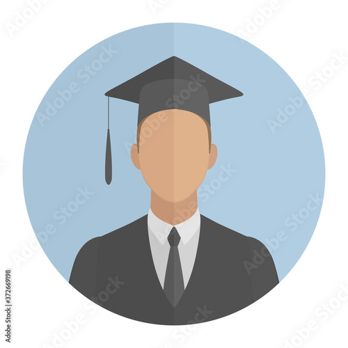 University graduate avatar. Vector illustration.