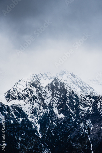 Snow clad mountain Portrait