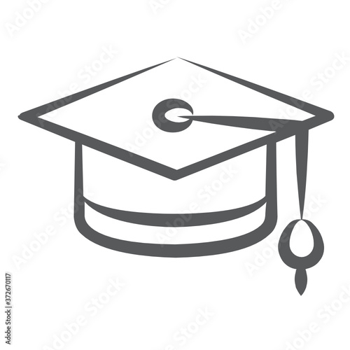 
Square academic cap, mortarboard icon in line design
