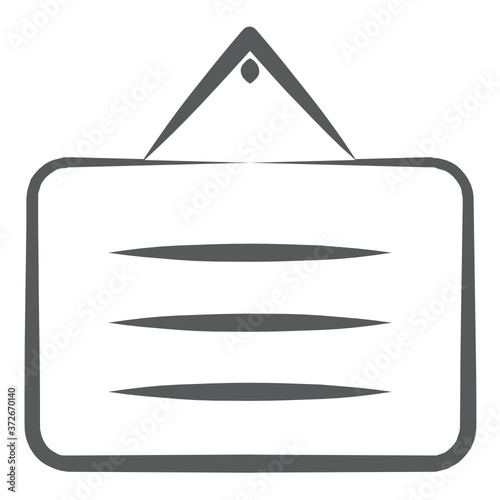 
A bulletin board icon, hand drawn design of noticeboard
