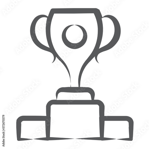 
Trophy icon design, winning cup in editable style 
