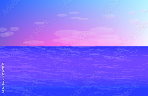 Wallpaper Mural pink sunset on the sea Torontodigital.ca