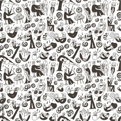 jazz musicians - seamless vector background