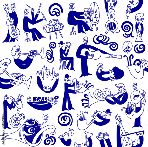 jazz musicians -doodles set
