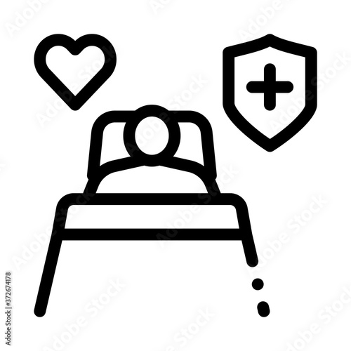 illness human in hospital ward icon vector. illness human in hospital ward sign. isolated contour symbol illustration