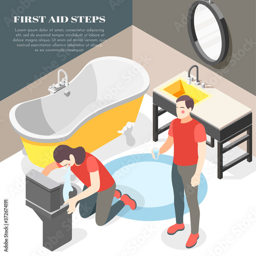 First Aid Isometric Background