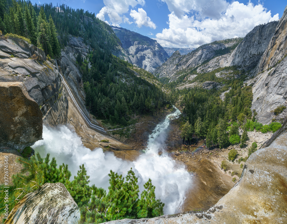 nevada falls in yosemite national park, california, usa