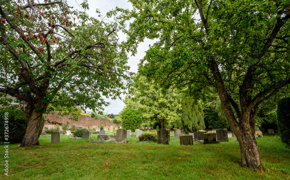 The graveyard of St Bartholomew's Church in Otford, Kent, UK. The Church of St Bartholomew in Otford is a grade 1 listed building dating back to the 11th century. The graveyard of St Bartholomew's Church in Otford, Kent, UK. The Church of St Bartholomew in Otford is a grade 1 listed building dating back to the 11th century.