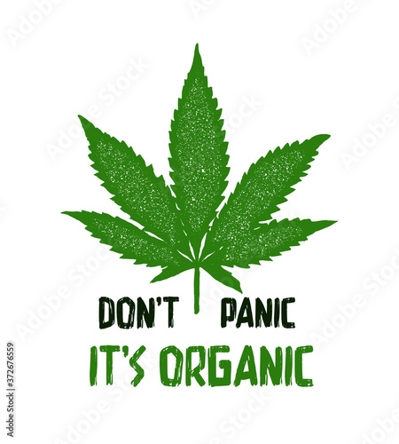 Print with marijuana for a t shirt. Vector illustration