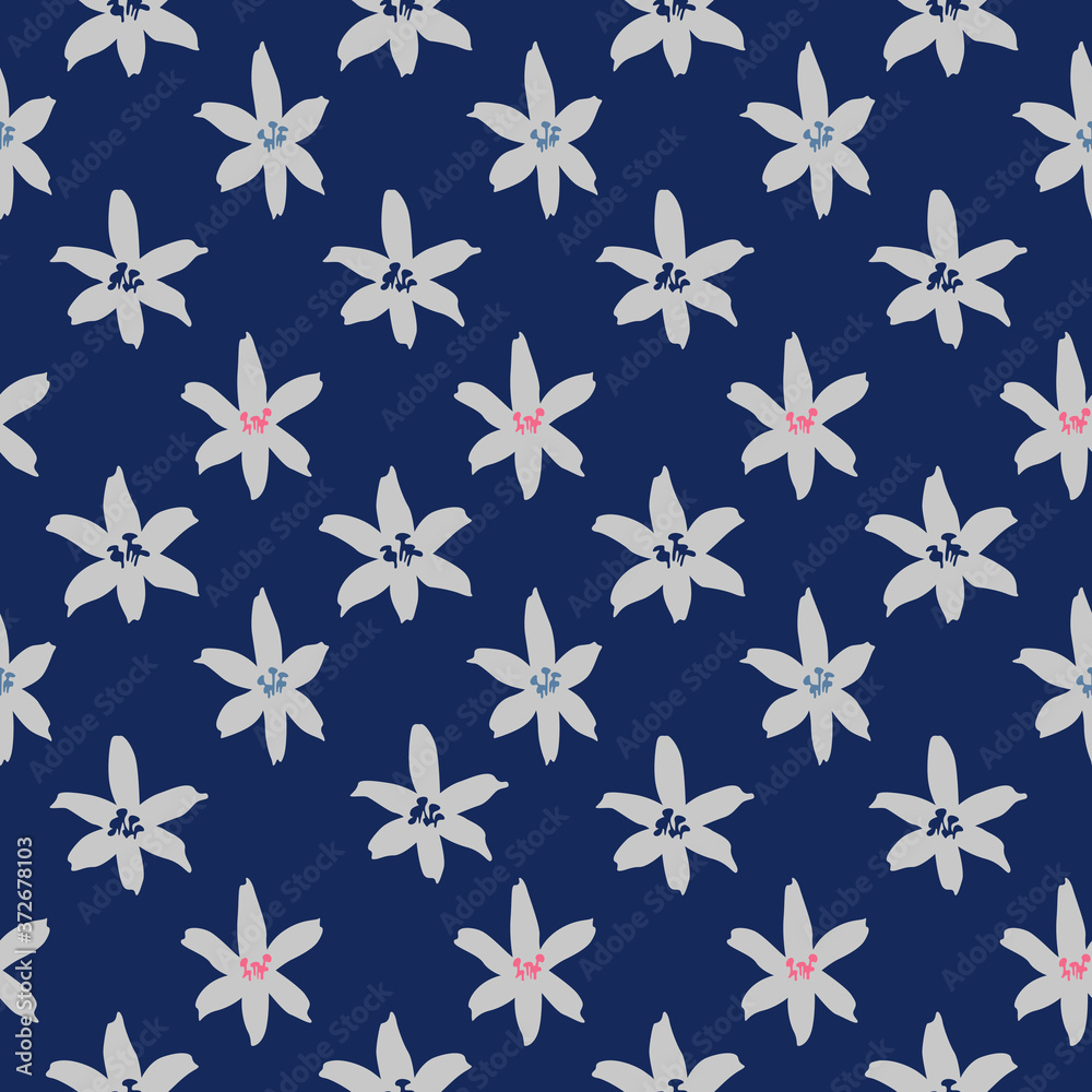 Japanese Flower Motif Vector Seamless Pattern Japanese Flower Motif Vector Seamless Pattern