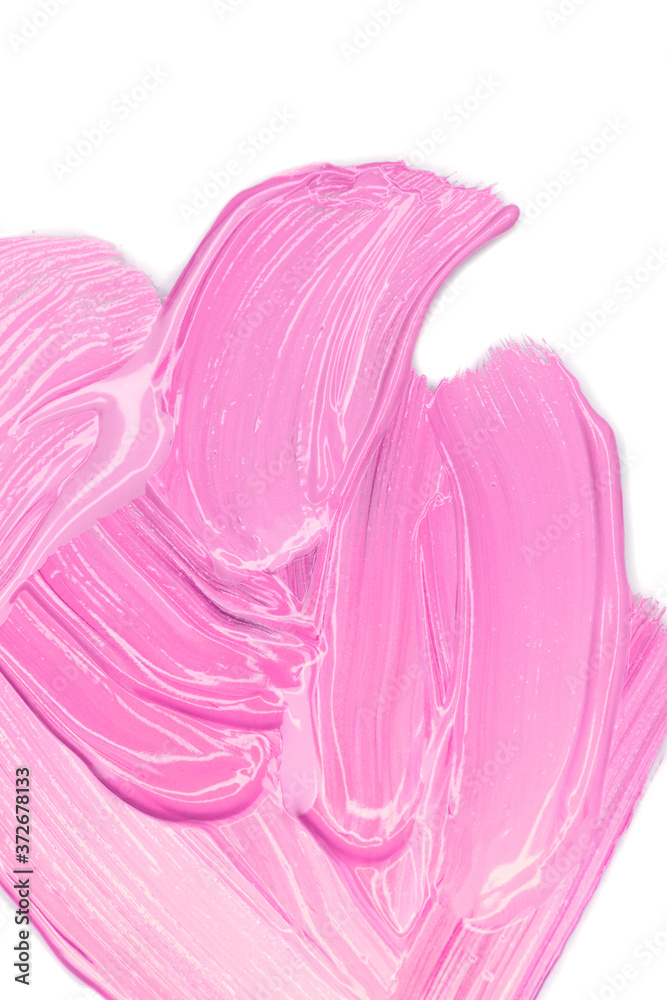 Pink Lipstick smudge isolated on white. Top view, flat lay. Pink Lipstick smudge isolated on white. Top view, flat lay.
