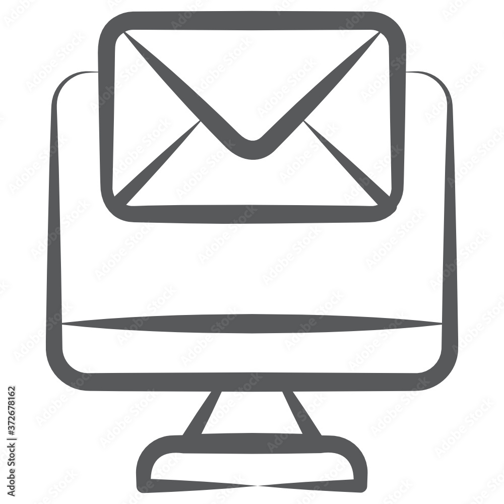 Mail envelope with monitor showing concept of email icon
Mail envelope with monitor showing concept of email icon