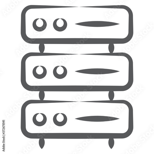 
Hand drawn design of daa server rack icon, big data 
