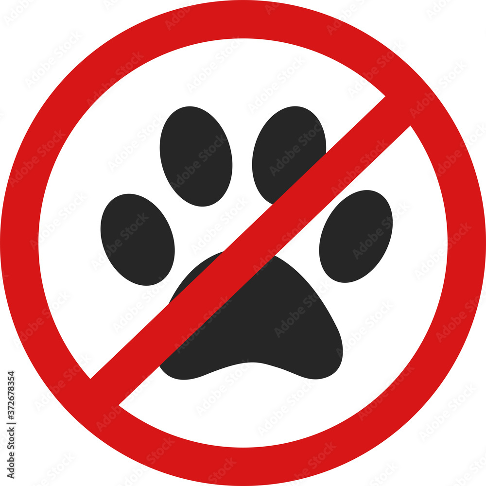 sign forbidden entry with animals on a white background sign forbidden entry with animals on a white background