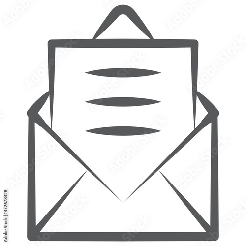 
Letter inside envelope, icon of mail in line design
