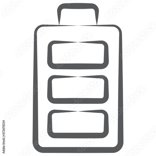 
Rechargeable mobile phone battery in doodle line icon

