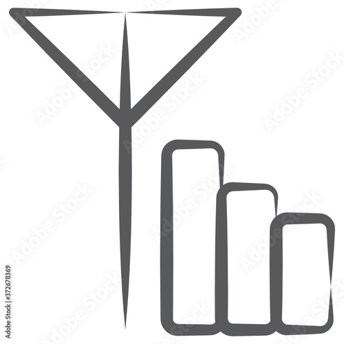 
Doodle line design of mobile signals icon

