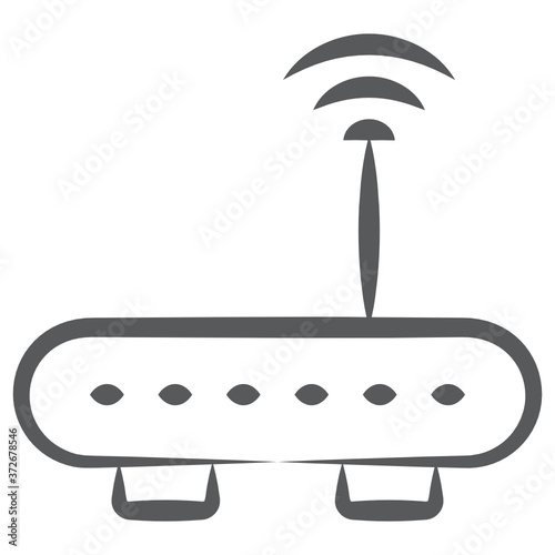 
Internet service, wireless wifi router, modem with wifi signal icon for apps and websites
